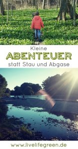 Pinterest-Pin: Kleine Abenteuer statt Stau und Abgase