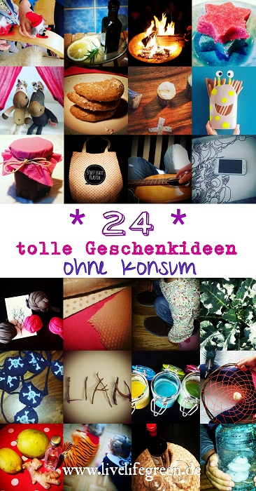 Pinterest-Pin: 24 nachhaltige Geschenkideen ohne Konsum