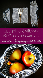 Pinterest-Pin: Upcycling Stoffbeutel