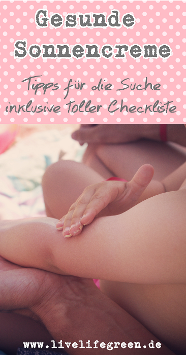 Pinterest-Pin: Gesunde Sonnencreme