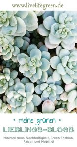 Pinterest-Pin: Grüne Lieblings-Blogs Nachhaltigkeitsblog Empfehlungen von livelifegreen.de