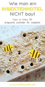 Pinterest-Pin: Artgerechtes Insektenhotel für Wildbienen