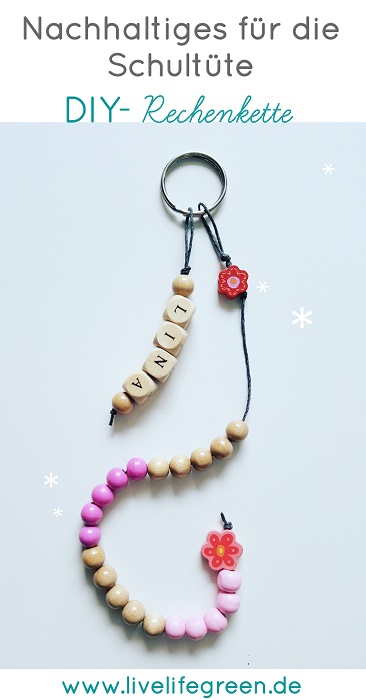 Pinterst-Pin: DIY-Rechenkette nachhaltige Geschenkidee für die Schultüte