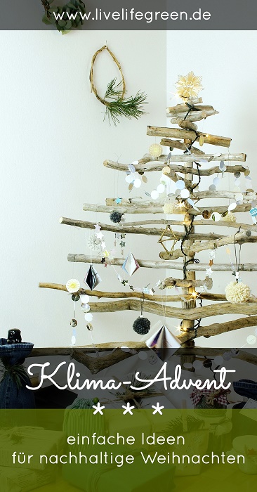 Pinterest-Pin: Klima-Advent Ideen für nachhaltige Weihnachten