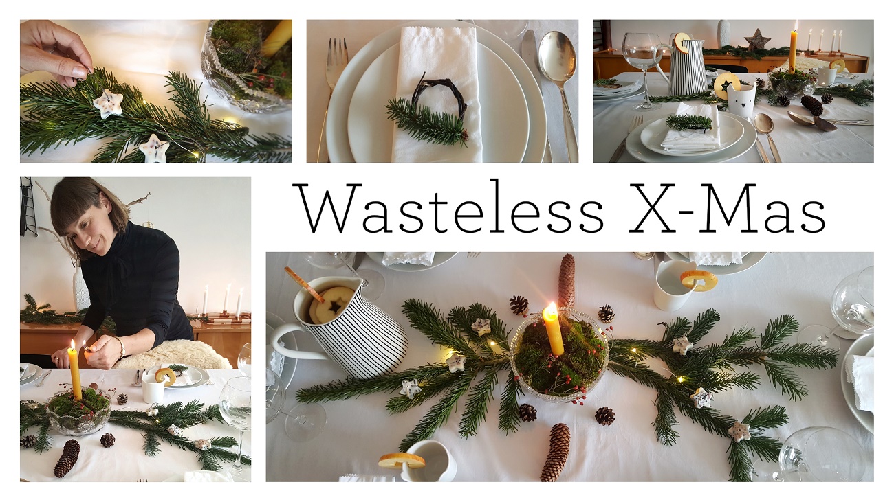 Nachhaltige Tischdekoration für Weihnachten Zero Waste und ohne Müll