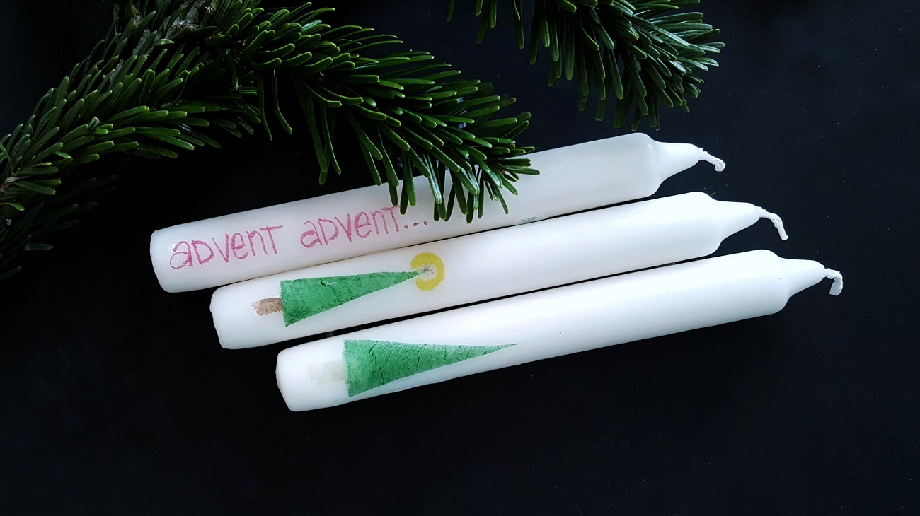 Kerzen individuell gestalten mit Papier Servietten: Persönliche Kerzen selber machen