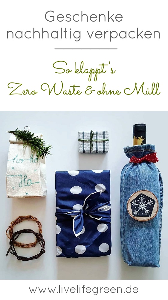 Pinterest-Pin: 5 Ideen für nachhaltige Geschenkverpackungen ohne Müll